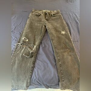 Lovers + Friends Charcoal Black Distressed boyfriend  Jeans